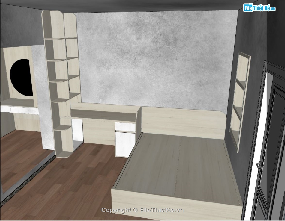 nội thất phòng ngủ,sketchup nội thất phòng ngủ,phòng ngủ
