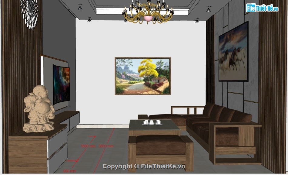 file sketchup phòng khách,sketchup phòng khách,mẫu phòng khách,file su phòng khách