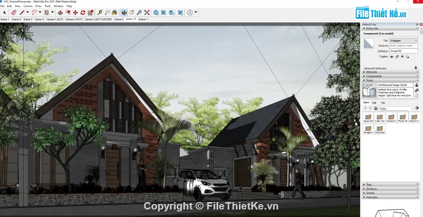 nghỉ dưỡng file sketchup,nhà nghỉ dưỡng 3d,file 3d nhà nghỉ dưỡng,model sketchup 3d nhà nghỉ dưỡng