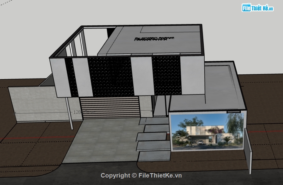 file su nhà phố 2 tầng,model su nhà phố 2 tầng,file sketchup nhà phố 2 tầng