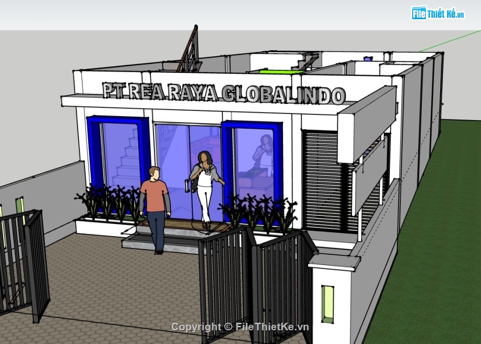 Nhà phố 1 tầng,model su nhà phố 1 tầng,nhà phố 1 tầng file su,sketchup nhà phố 1 tầng,nhà phố 1 tầng sketchup