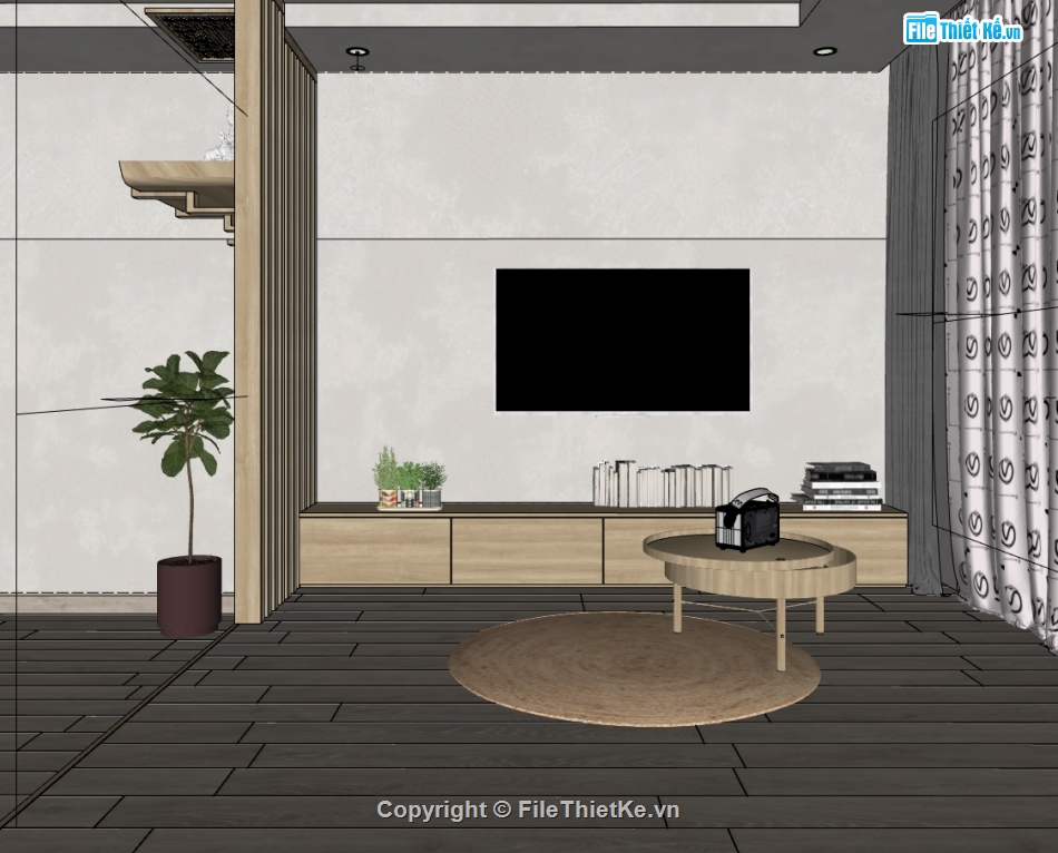 sketchup nội thất khách bếp,sketchup nội thất chung cư,sketchup nội thất hiện đại,thiết kế nội thất đẹp