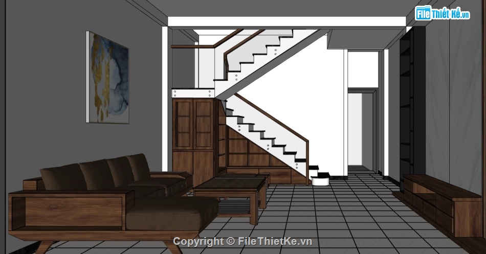 su phòng khách,file sketchup phòng khách,model 3d phòng khách,phòng khách hiện đại