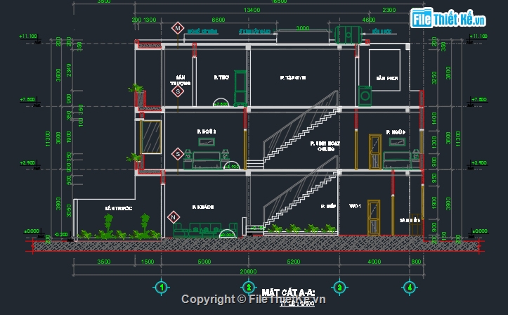 nhà phố 3 tầng,bản vẽ nhà phố 3 tầng,kiến trúc nhà phố