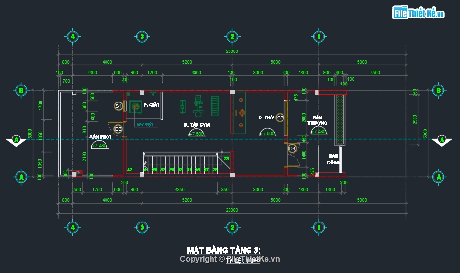 nhà phố 3 tầng,bản vẽ nhà phố 3 tầng,kiến trúc nhà phố