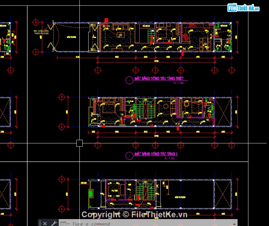 Bản vẽ nhà phố 3 tầng,nhà phố 3 tầng file cad,autocad nhà phố 3 tầng,nhà phố 3 tầng 4x16m,sketchup nhà phố 3 tầng