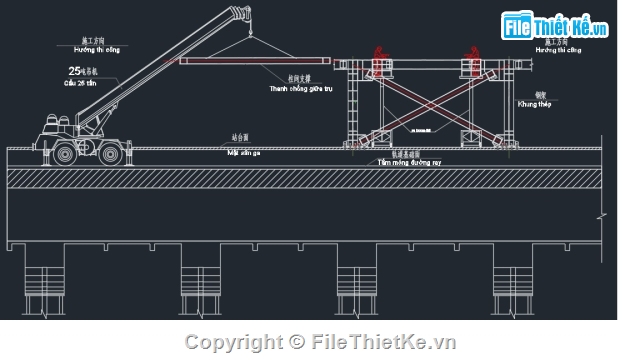 Biện pháp thi công,BPTC kết cấu thép,Mái nhà ga đường sắt,cầu đường sắt,Đường sắt Cát Linh - Hà Đông,thép