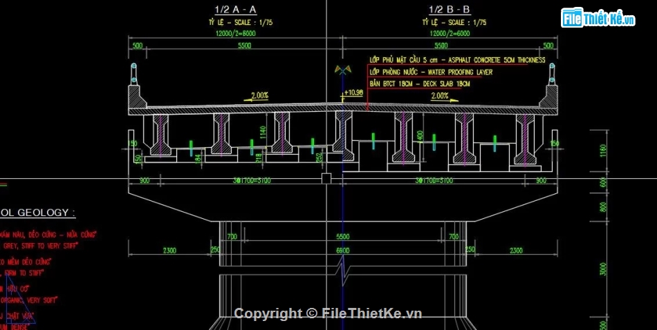 cầu dầm,Bản vẽ dầm,Bản vẽ cầu dầm