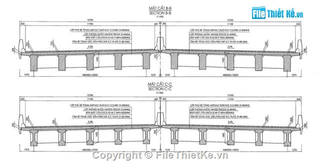 bản vẽ cầu,chữ T ngược,liên tục nhiệt,hồ sơ cầu,khối lượng,full