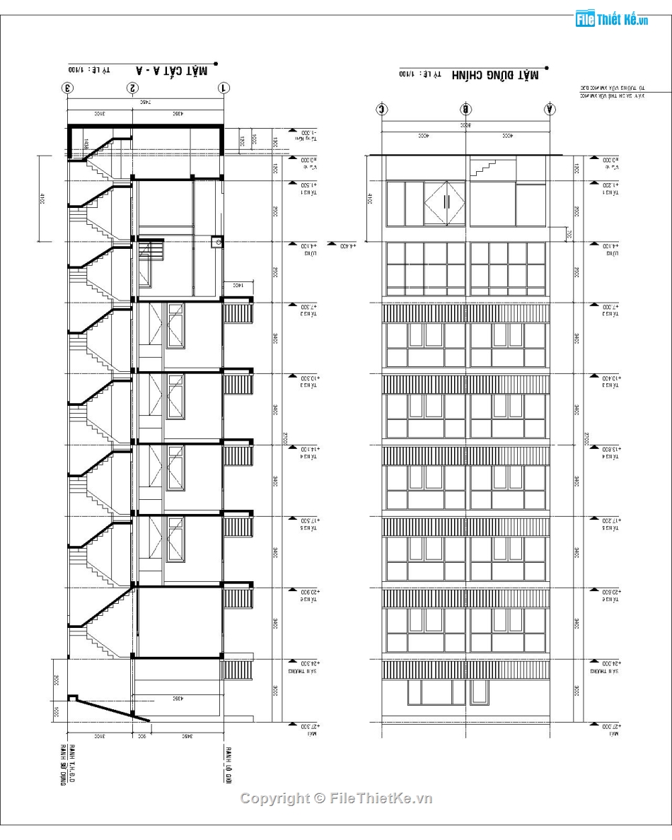 etabs tính toán kết cấu,Bản vẽ kết cấu 7 tầng,khách sạn 7 tầng 7.3x8m,Autocad+ETAB khách sạn 7 tầng,thiết kế kết cấu khách sạn 7 tầng