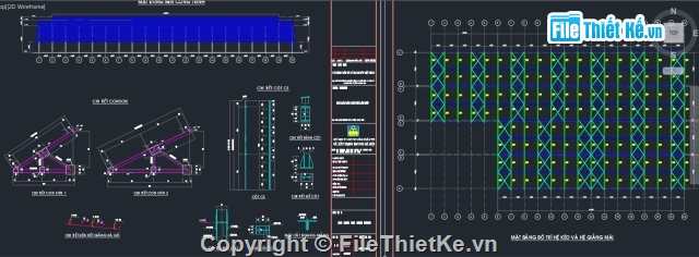 bản vẽ kết cấu,bản vẽ kiến trúc,xưởng bằng kết cấu thép,nhà xưởng cơ khí