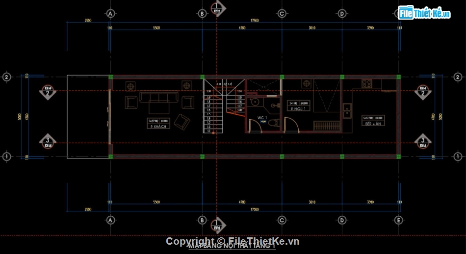 kiến trúc 3 tầng,nhà 3 tầng,bản vẽ nhà lô phố,bản vẽ nhà 3 tầng 5x17.5,nhà lô phố 3 tầng,nhà lô phố 3 tầng 5x17.5