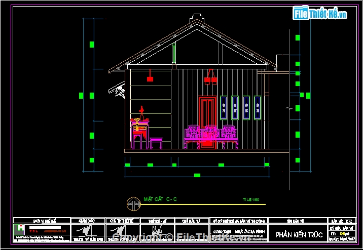 nhà kiểu Huế,bản vẽ kiến trúc,nhà 3 gian 8.7x16.1m,bản vẽ nhà 3 gian,file cad nhà 3 gian