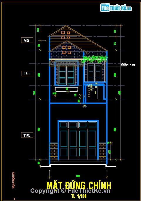 Bản vẽ nhà phố,nhà 2 tầng,nhà phố 2 tầng