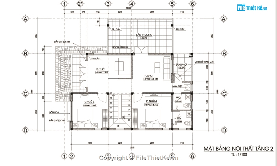 bản vẽ biệt thự 2 tầng,bản vẽ 2 tầng,nhà mái nhật 2 tầng