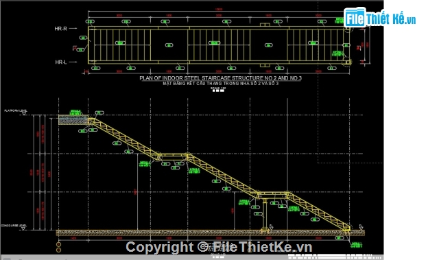 Bản vẽ chi tiết,Cầu thang thép,đường sắt trên cao,Nhổn- Kim Mã