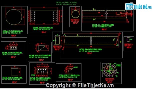 Bản vẽ thi công,Bản vẽ chi tiết mái chính nha ga,Kết cấu thép,đường sắt trên cao,Nhổn - Kim mã