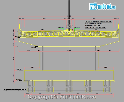 dầm bản rỗng,cầu 3 nhịp,dầm bản 22m,dẩm bản căng trước,mố trụ cầu,cầu vượt đường