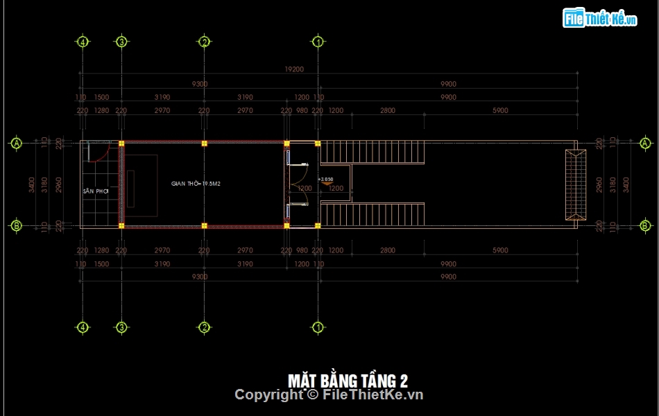 bản vẽ thiết kế,bản vẽ nhà thờ,bản vẽ 2 tầng,nhà thờ gia đình,full bản vẽ nhà thờ rộng 3.4m