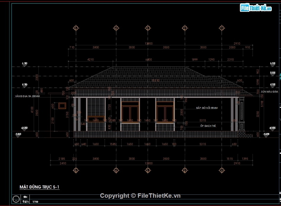 thiết kế nhà cấp 4,thiết kế bản vẽ thi công,nhà cấp 4 mái nhật 4 phòng ngủ,autocad nhà cấp 4,nhà cấp 4 8.8x13.8m,nhà cấp 4 mái nhật