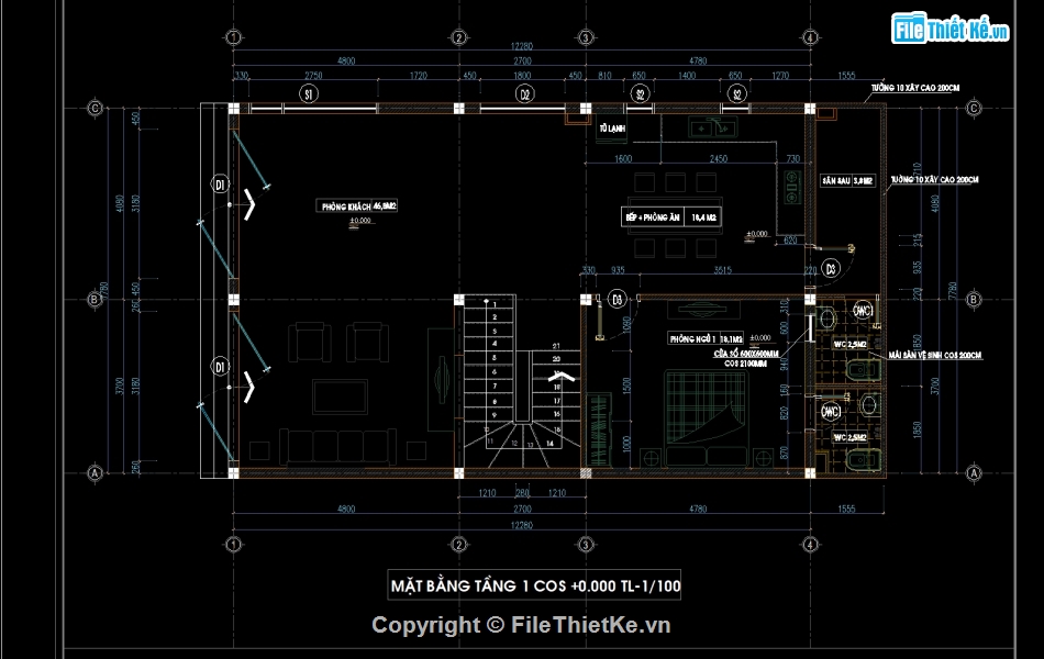 thiết kế nhà phố 2 tầng,bản vẽ nhà phố 2 tầng,nhà phố 2 tầng