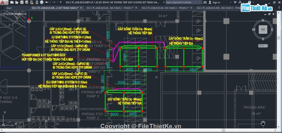 bản vẽ cơ điện chung cư,Hệ thống tiếp địa chống sét,Hệ thống chống sét,Hệ thống nối đất an toàn,Bản vẽ hệ thống tiếp địa chống sét chung cư