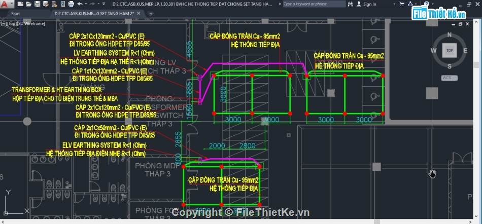 bản vẽ cơ điện chung cư,Hệ thống tiếp địa chống sét,Hệ thống chống sét,Hệ thống nối đất an toàn,Bản vẽ hệ thống tiếp địa chống sét chung cư