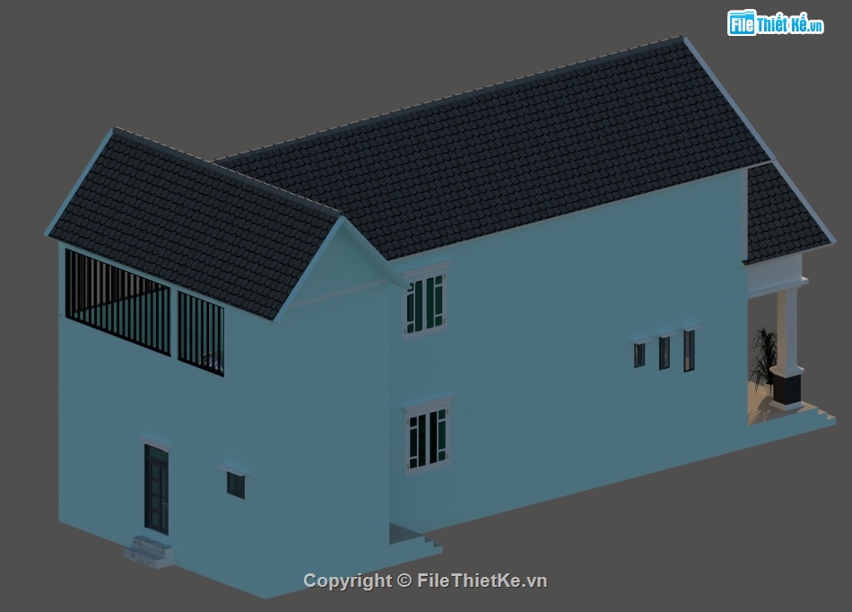 Nhà 2 tầng 7x16.7m,File cad nhà 2 tầng,Autocad nhà 2 tầng,bản vẽ nhà 2 tầng,Nhà 2 tầng chữ L