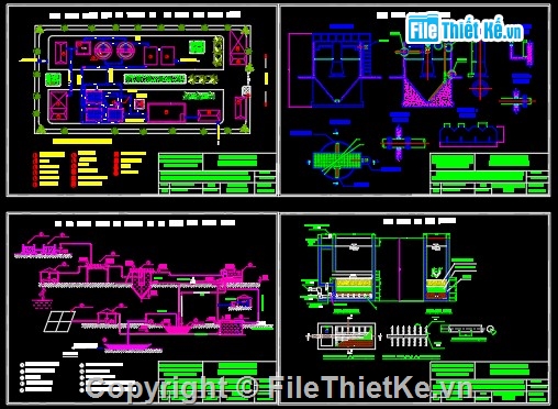 đồ án trạm xử lý cấp nước,cấp nước cad,bản vẽ cấp nước