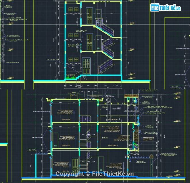 biệt thự 3 tầng,file cad biệt thự 3 tầng,biệt thự 3 tầng cad