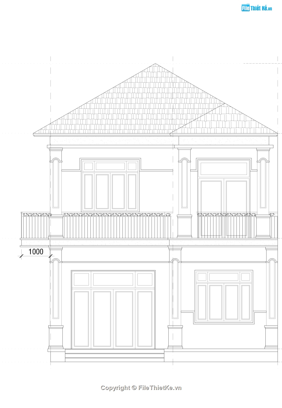 biệt thự phố,biệt thự 2 tầng,bản vẽ biệt thự,bản vẽ biệt thự tân cổ điển full,biệt thự tân cổ điển full kt.kc.đn,biệt thự tân cổ điển 2 tầng