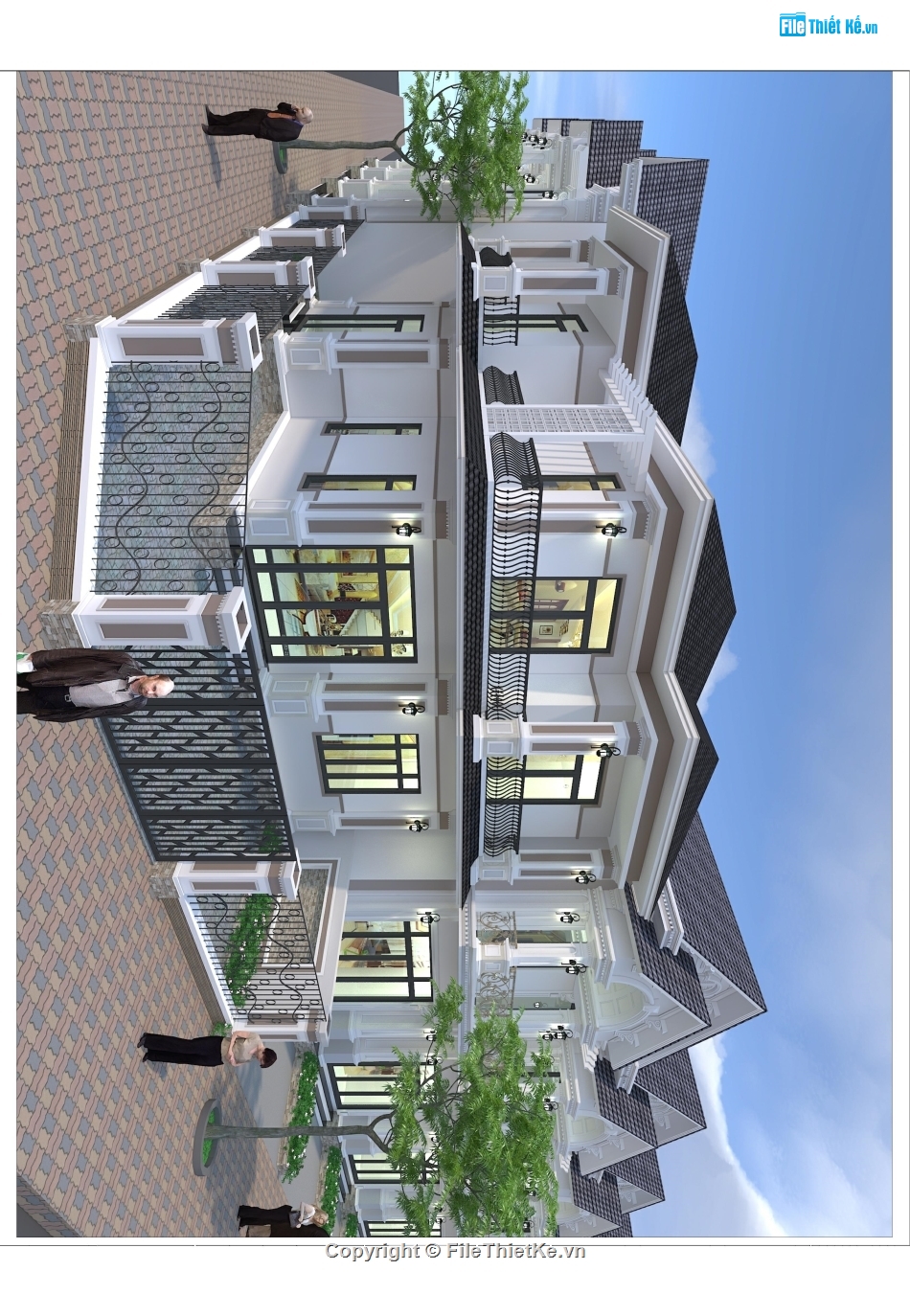 biệt thự phố,biệt thự 2 tầng,bản vẽ biệt thự,bản vẽ biệt thự tân cổ điển full,biệt thự tân cổ điển full kt.kc.đn,biệt thự tân cổ điển 2 tầng