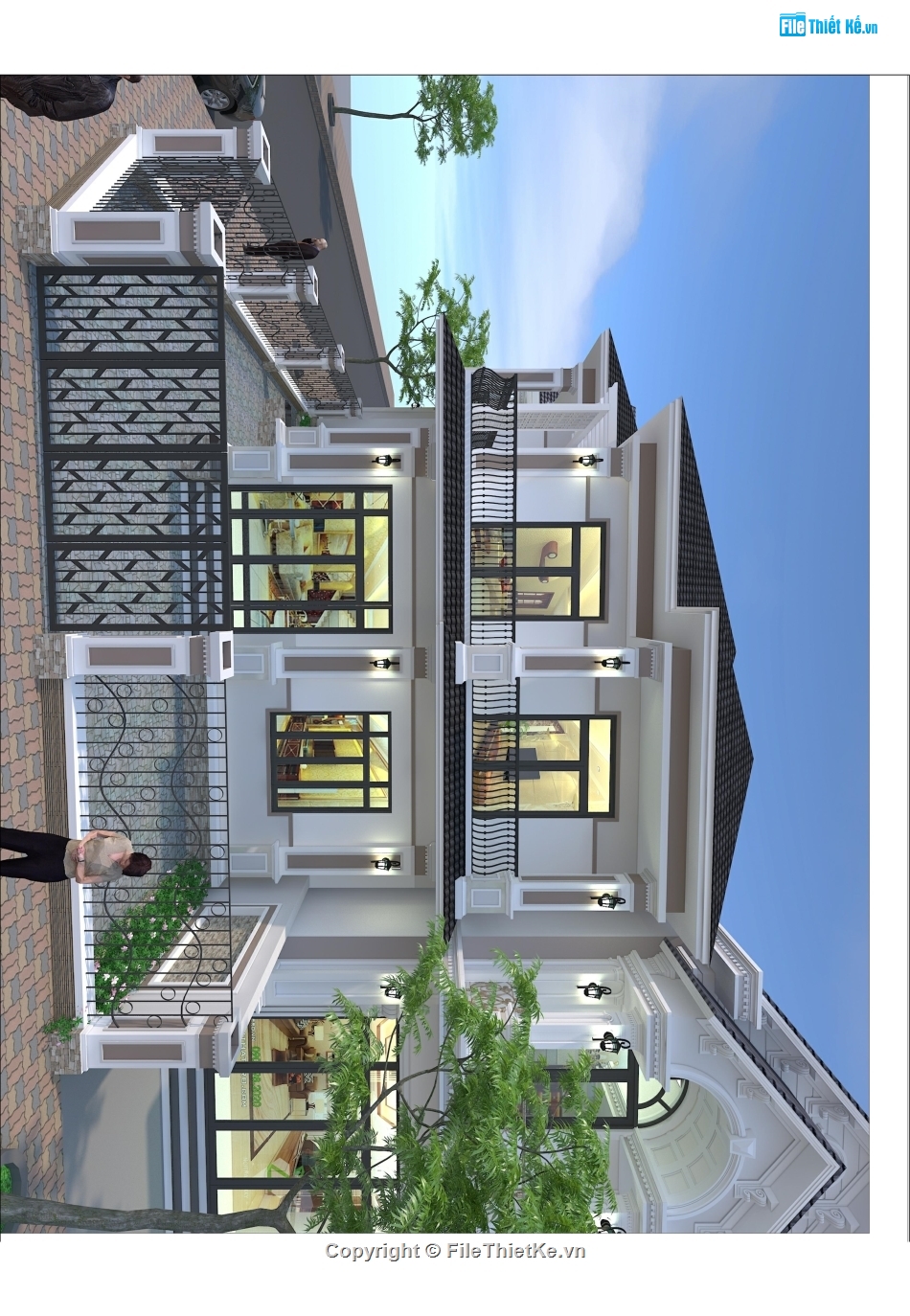 biệt thự phố,biệt thự 2 tầng,bản vẽ biệt thự,bản vẽ biệt thự tân cổ điển full,biệt thự tân cổ điển full kt.kc.đn,biệt thự tân cổ điển 2 tầng