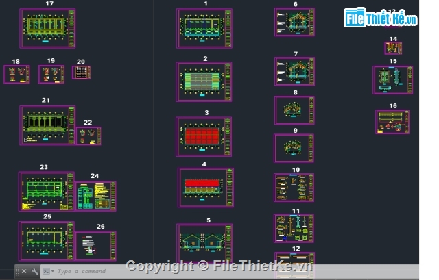 Bản vẽ thi công chùa,Bản vẽ thi công,file thiết kế đình chùa,nhà khách đền thờ,nhà khách đình