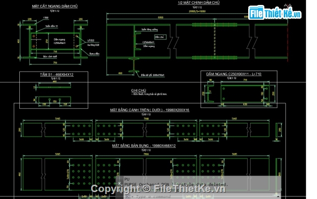 cầu dầm I,bản vẽ cầu tạm,bản vẽ thi công cầu tạm,cầu thép,cầu thép chiều dài nhịp 20m