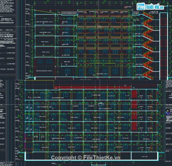 bản vẽ trường học 5 tầng,trường học file cad,file cad trường học