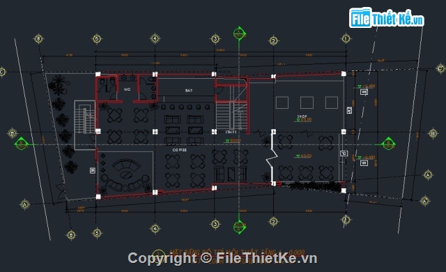 Quán cà phê,quán cafe,file cad vẽ quán cà phê,bản vẽ autocad quán cà phê,bản vẽ thiết kế quán cà phê,cafe