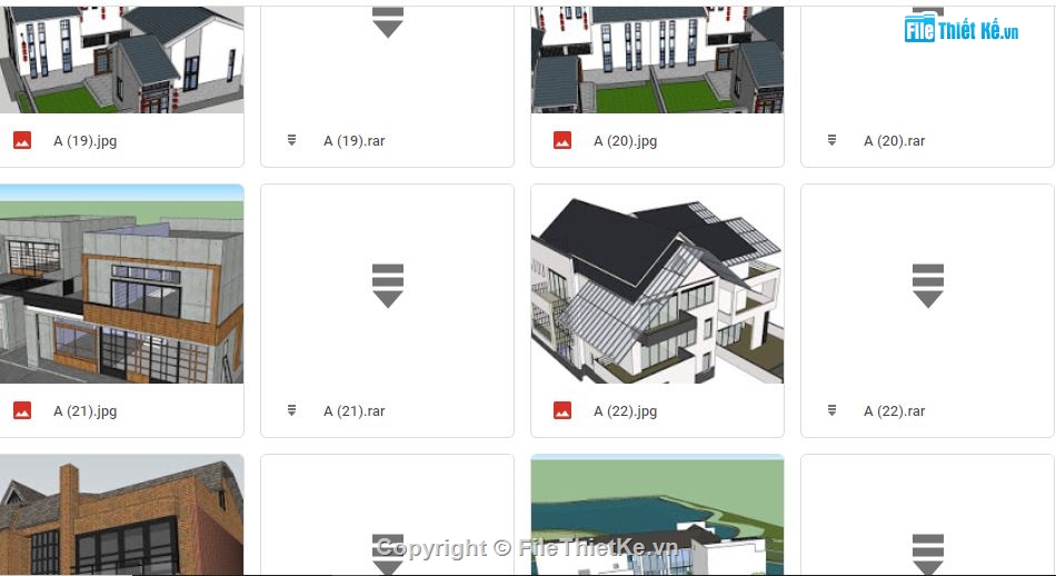 Thư viện sketchup Villa,Thư viện sketchup biệt thự,Model Sketchup villa,Bộ sưu tập Sketchup villa