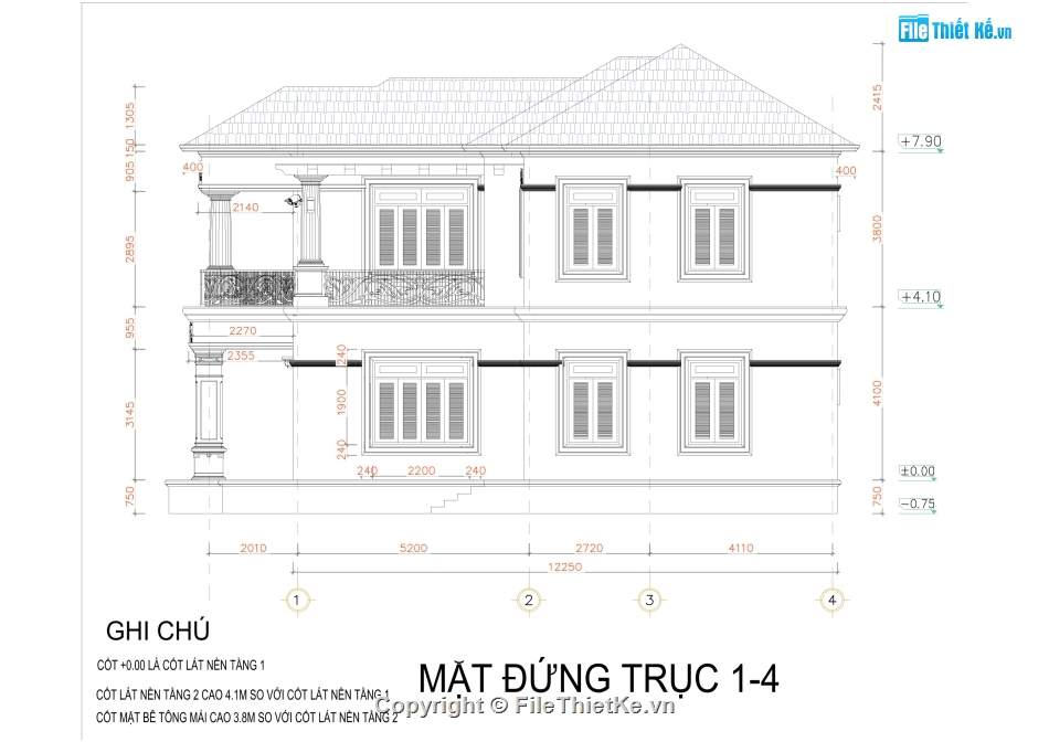 Biệt thự 2 tầng mái Nhật,File cad biệt thự 2 tầng,Biệt thự 2 tầng file cad,autocad biệt thự 2 tầng,bản vẽ biệt thự 2 tầng