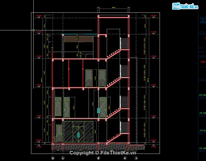 nhà phố 3 tầng,bản vẽ nhà văn phòng,file cad nhà phố,bản vẽ nhà phố