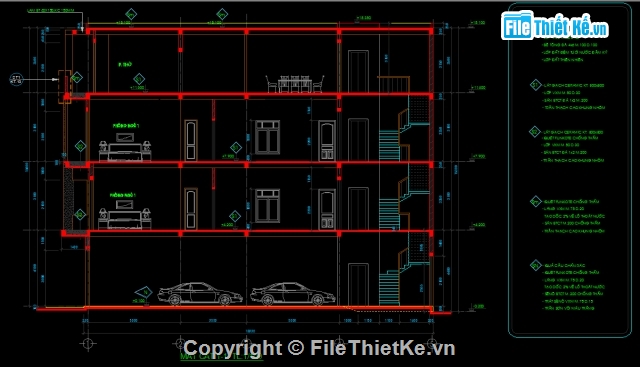 Nhà phố 4 tầng,kiến trúc 4 tầng,Bản vẽ Nhà phố,Filethietke nhà phố 5.05x18.7m,Filethietke nhà phố 4