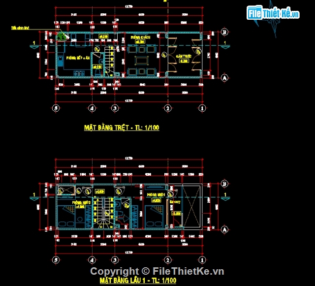 nhà phố 3 tầng,bản vẽ 3 tầng,bản vẽ nhà phố 3 tầng 4x12.75m,full bản vẽ nhà phố 3 tầng