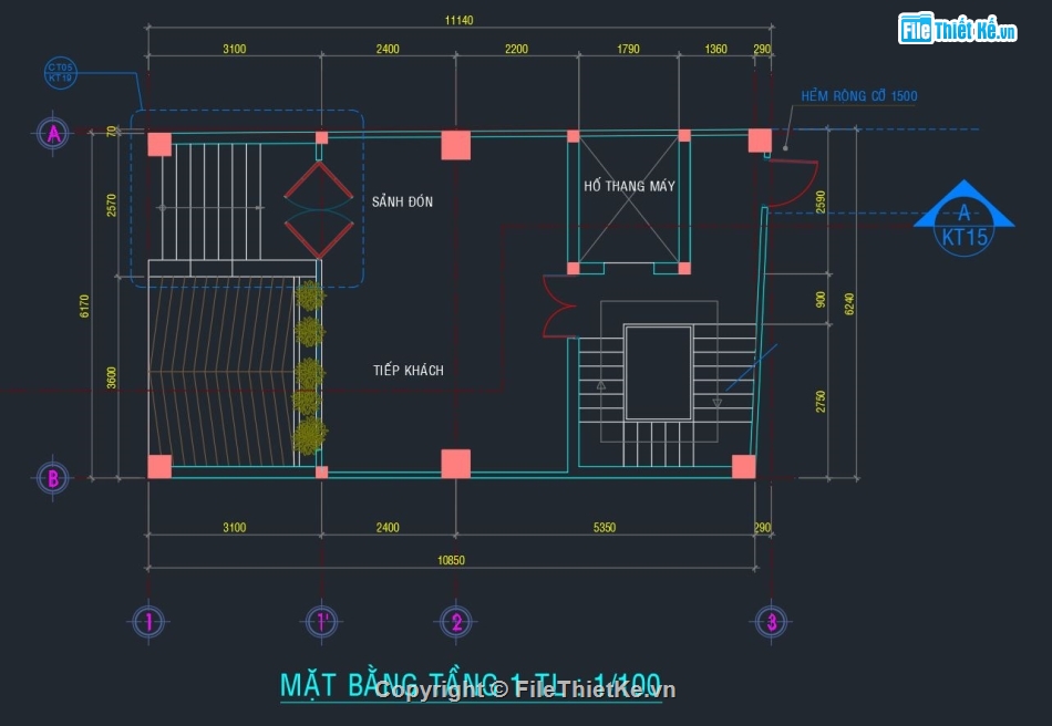 file cad văn phòng 9 tầng,văn phòng 9 tầng 6.1x10.8m,thiết kế 3d su văn phòng hiện đại