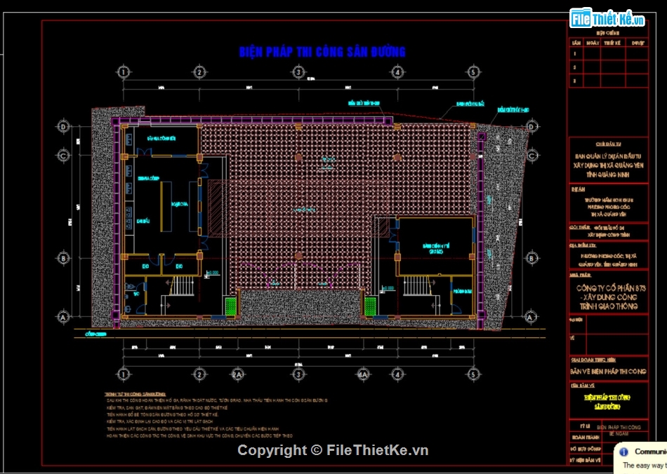 bản vẽ thi công trường mầm non,autocad trường mầm non,Trường mầm non Quảng Yên 15x27m,Trường mầm non Quảng Yên,file cad trường mầm non