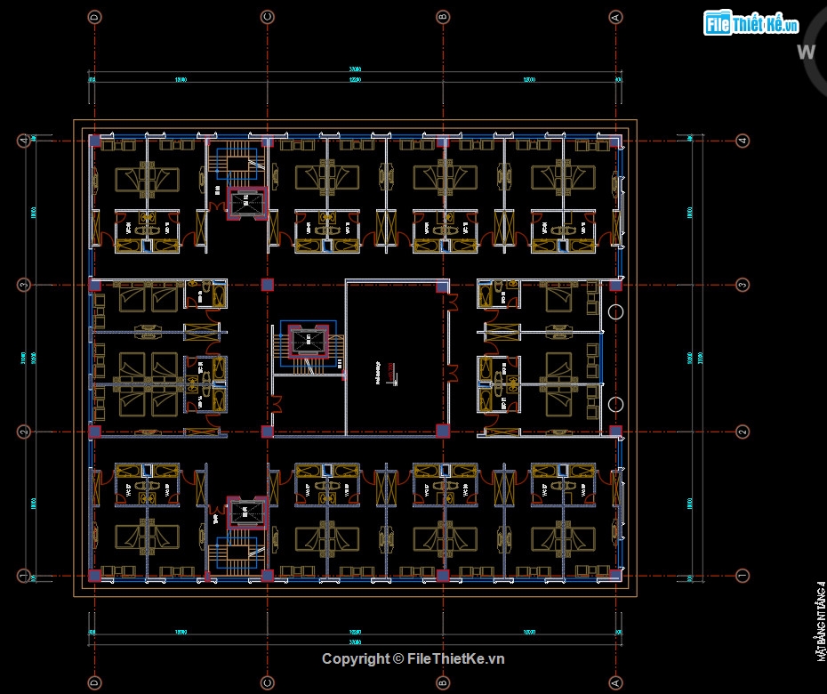 Hộ sơ thiết kế căn hộ chung cư,tòa nhà 7 tầng tân cổ điển,tòa nhà 7 tầng 31x37m,khách sạn 7 tầng 31x37m