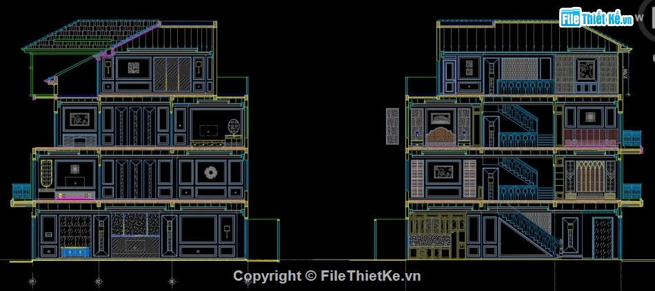 Nội thất nhà phố 5x17m,Bản vẽ nội thất nhà phố 4 tầng,file cad chi tiết nội thất nhà phố 4 tầng,hồ sơ nội thất nhà phố 4 tầng