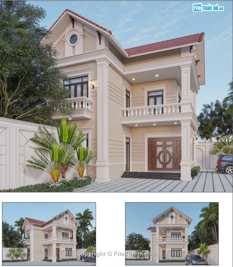 bản vẽ nhà 2 tầng,nhà mái thái 2 tầng,kiến trúc nhà 2 tầng,cad nhà 2 tầng mái thái