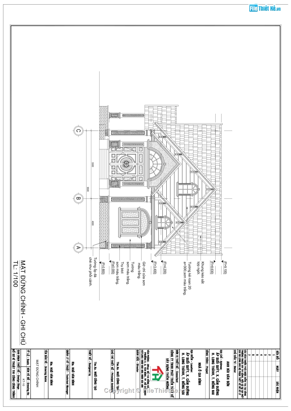 Biệt thự vườn 9.5x19.2m,File cad biệt thự vườn mái thái,Bản vẽ biệt thự 1 tầng,biệt thự 1 tầng,Biệt thự vườn mái thái