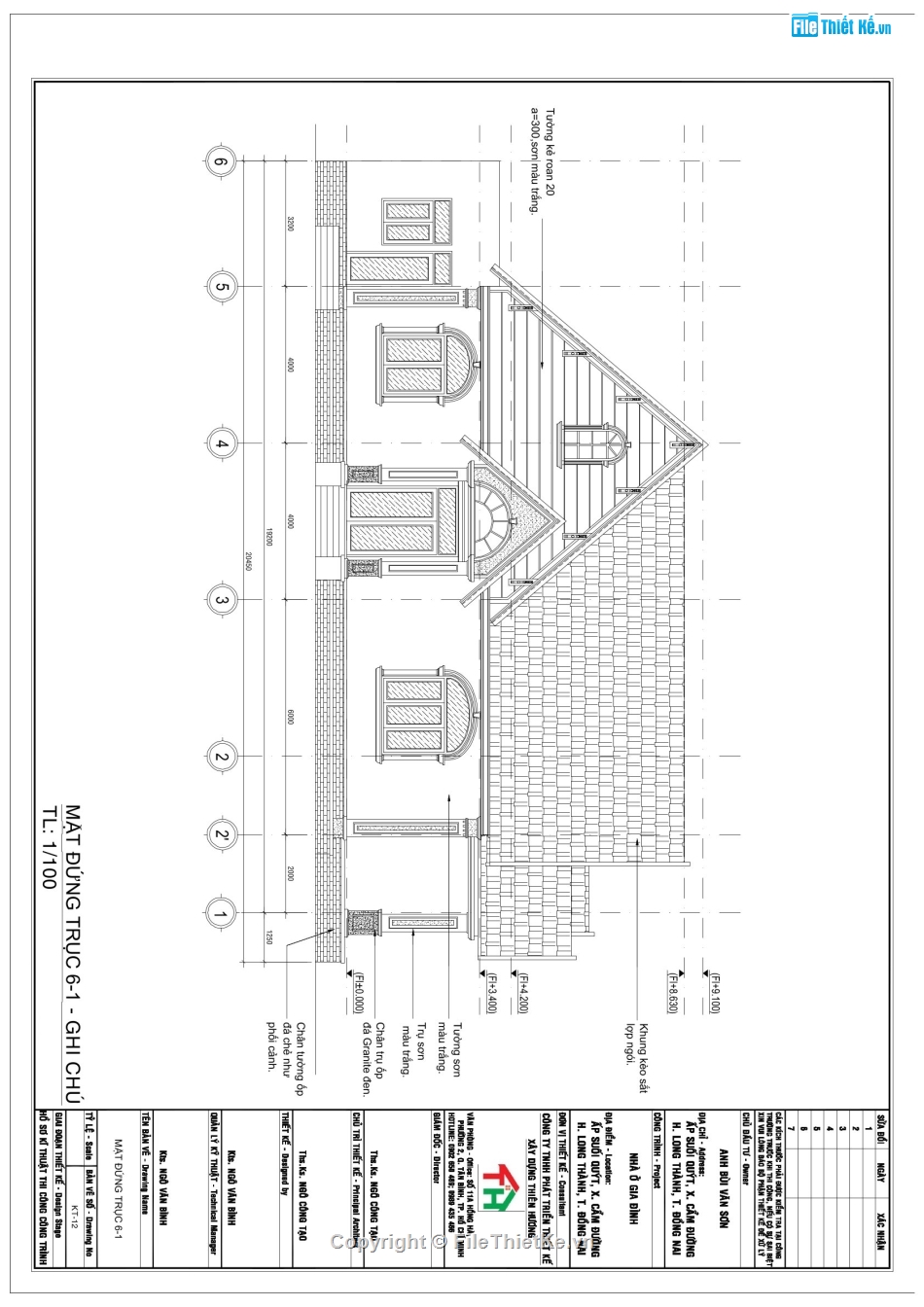 Biệt thự vườn 9.5x19.2m,File cad biệt thự vườn mái thái,Bản vẽ biệt thự 1 tầng,biệt thự 1 tầng,Biệt thự vườn mái thái