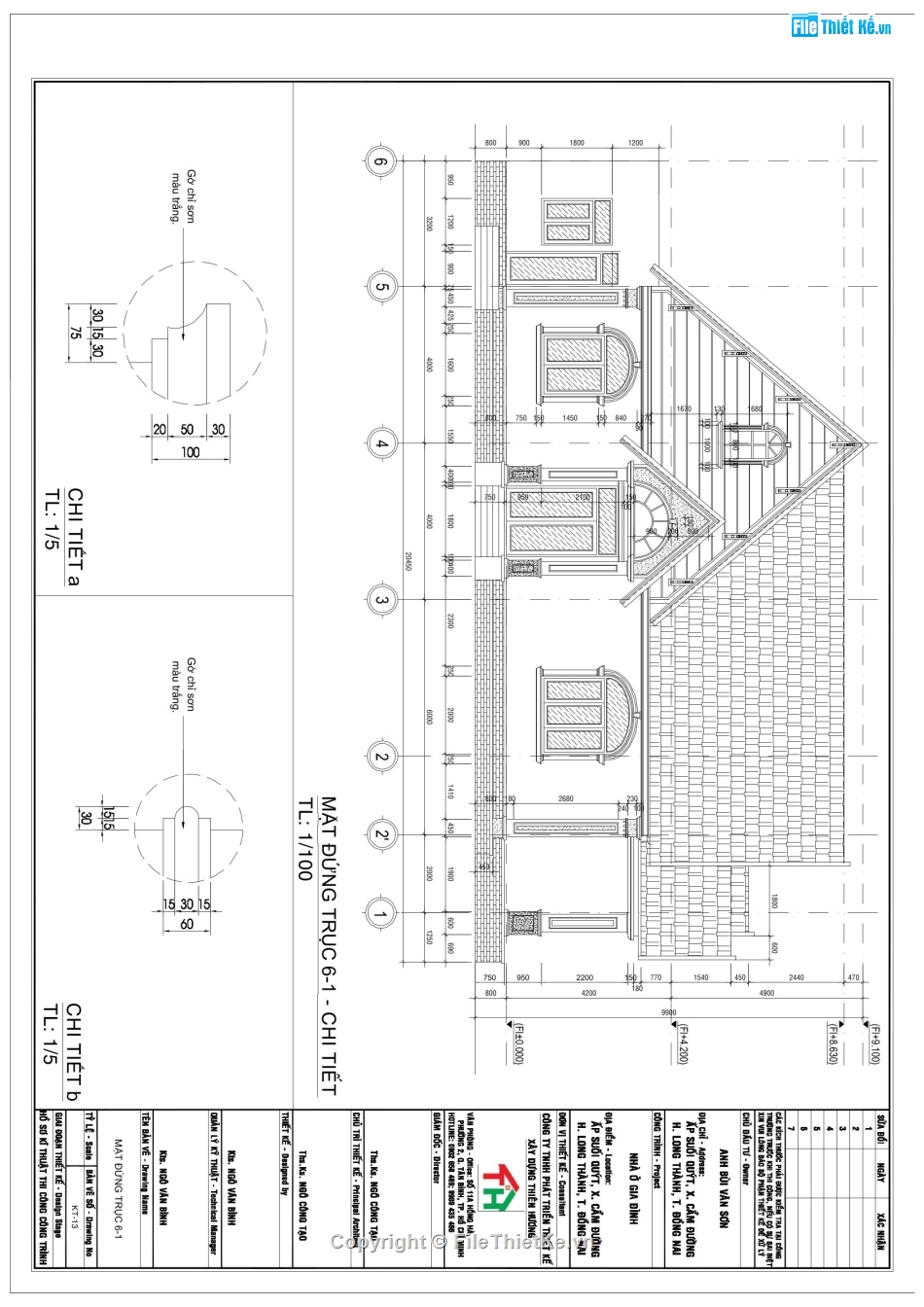 Biệt thự vườn 9.5x19.2m,File cad biệt thự vườn mái thái,Bản vẽ biệt thự 1 tầng,biệt thự 1 tầng,Biệt thự vườn mái thái